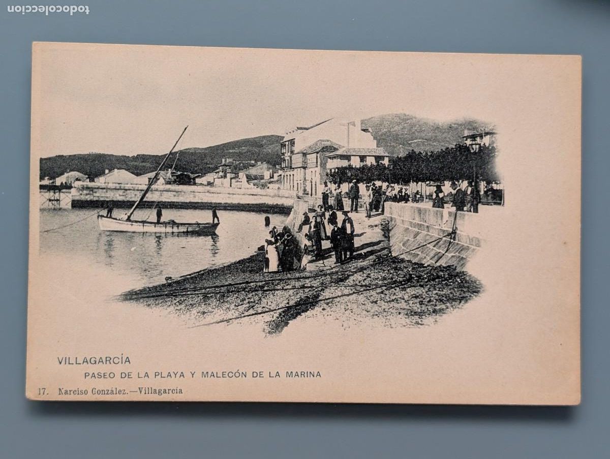 Postales: POSTAL VILLAGARCIA AROSA PASEO PLAYA Y MALECON DE LA MARINA NARCISO GONZALEZ PONTEVEDRA VIGO GALICIA