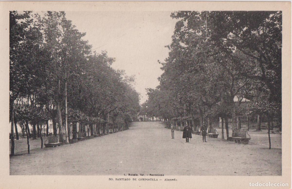Postales: SANTIAGO DE COMPOSTELA, ALAMEDA &ndash; L.ROISIN FOT. N&ordm;30 &ndash; S/C