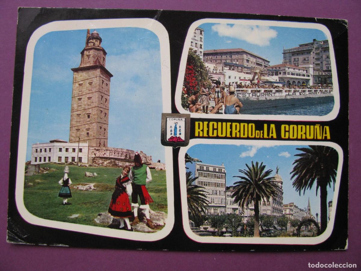 Postales: POSTAL DE LA CORU&Ntilde;A. RECUERDO DE LA CORU&Ntilde;A. DOMINGUEZ. CIRCULADA