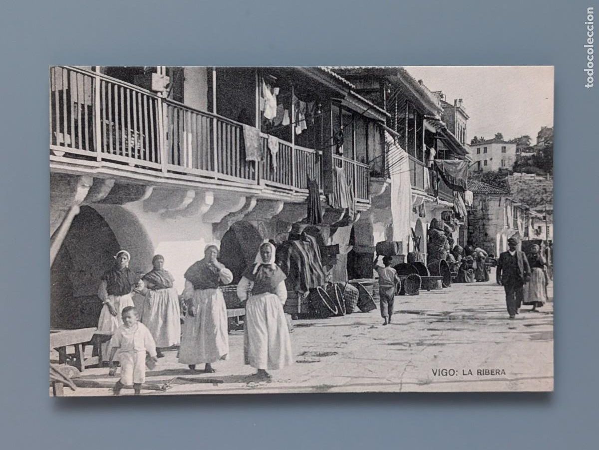 Postales: RARA POSTAL VIGO LA RIBERA TIPOS GALLEGOS PONTEVEDRA GALICIA ANIMADA