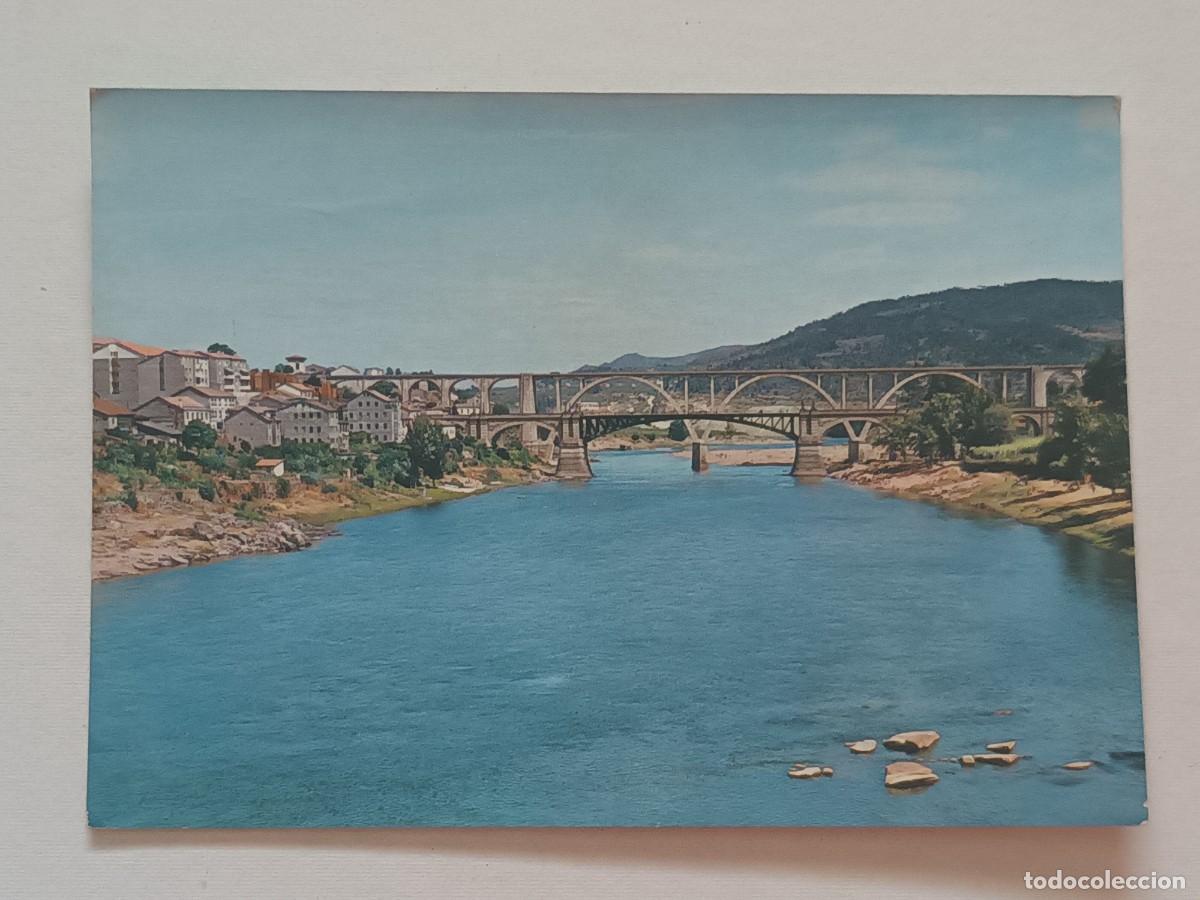 Postales: ORENSE. PUENTE NUEVO Y VIADUCTO DEL FERROCARRIL (1964) - BONITO FRANQUEO