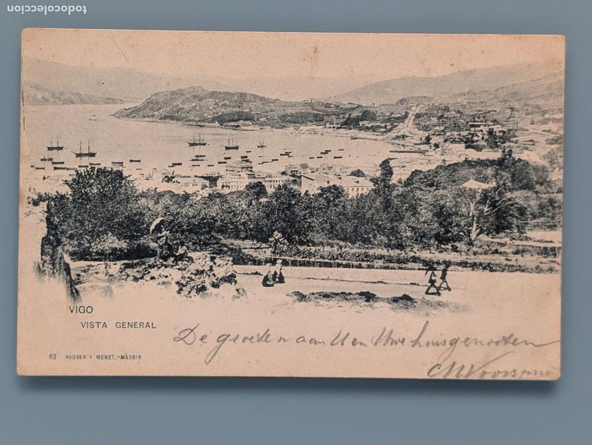 Postales: MUY DIFICIL POSTAL VIGO N&deg; 63 VISTA GENERAL ED HAUSER Y MENET PONTEVEDRA GALICIA SIN DIVIDIR PERFECT