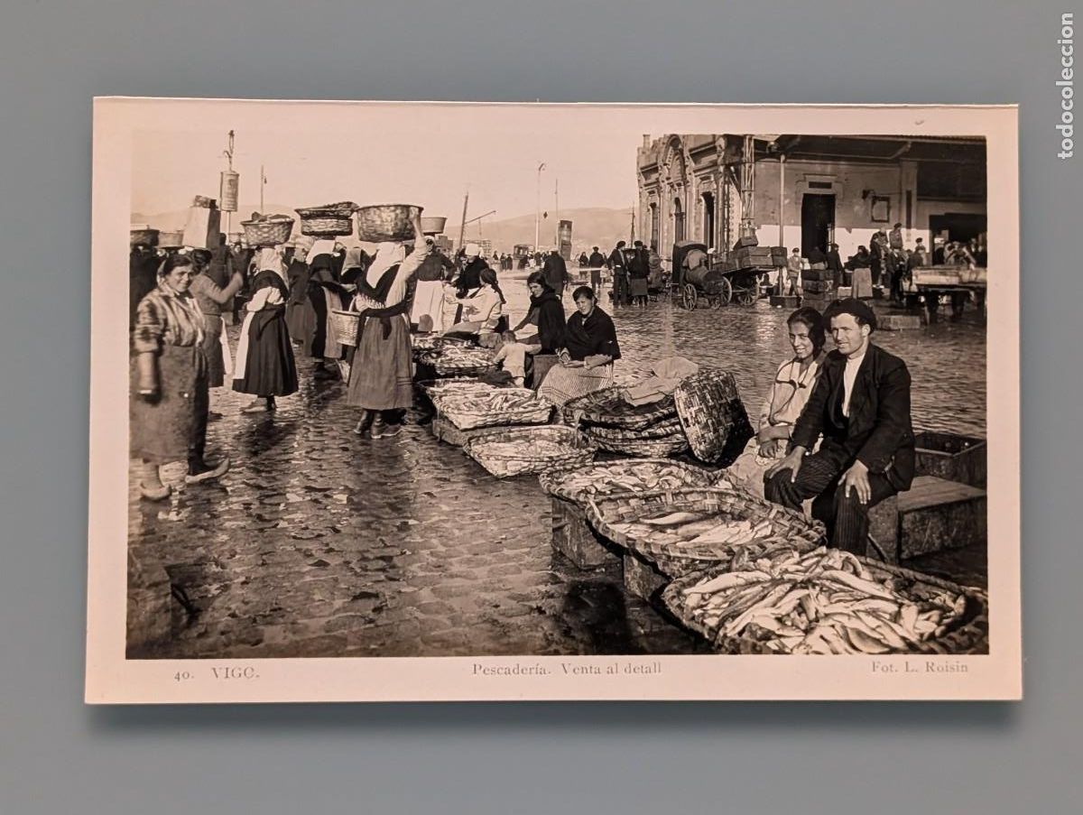 Postales: DIFICIL POSTAL VIGO N&deg;40 PESCADERIA VENTA AL DETALLE ED ROISIN PONTEVEDRA GALICIA CORU&Ntilde;A PERFECTA