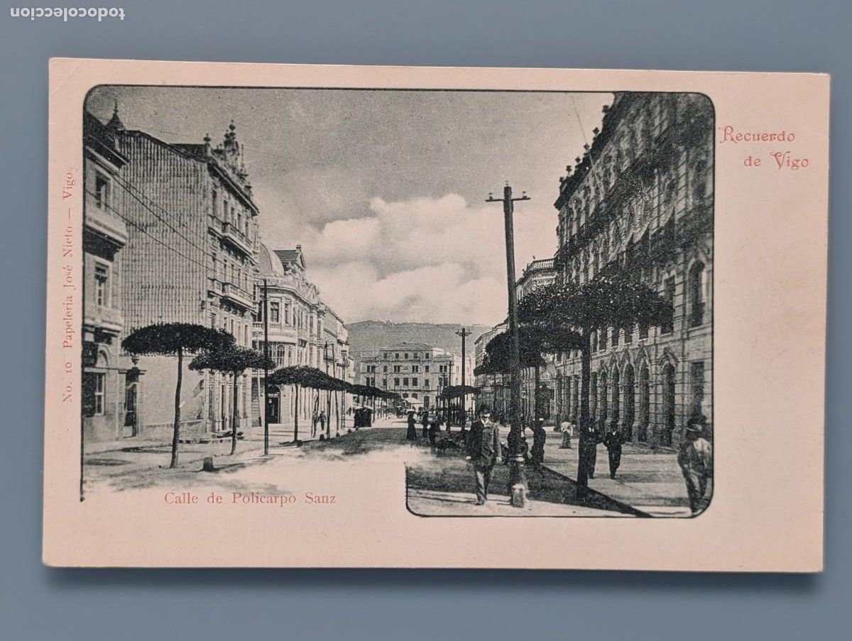 Postales: DIFICIL POSTAL VIGO N&deg; 10 CALLE POLICARPO SANZ PAPELERIA JOSE NIETO PONTEVEDRA GALICIA PERFECTA CONS
