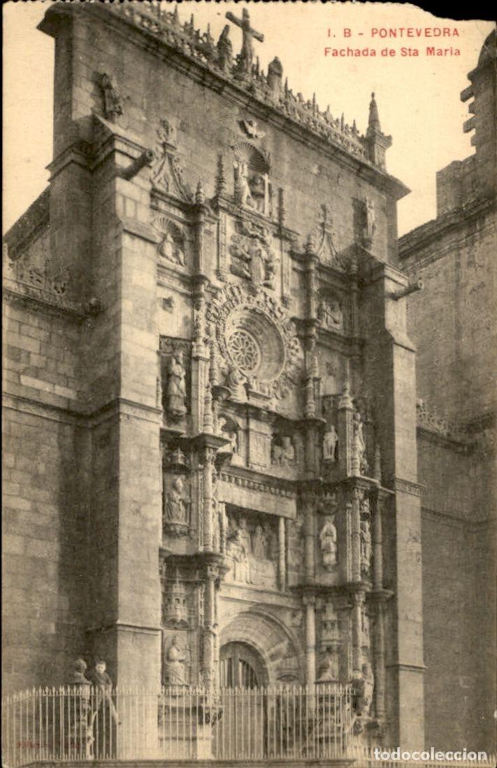 Postales: I. B. Pontevedra - Fachada de Santa Maria -