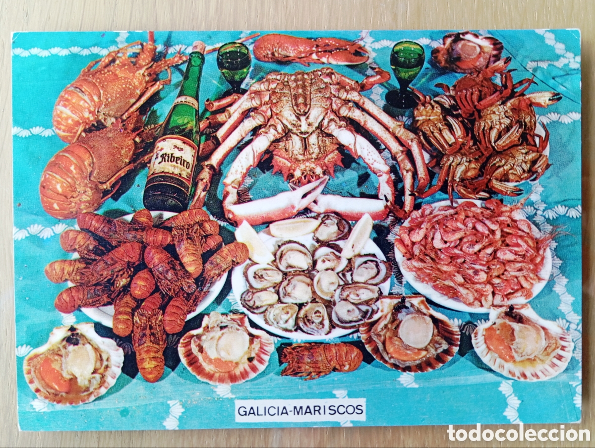 Postales: POSTAL GALICIA MARISCOS POSTALES FAMA 3064 VIGO BODEG&Oacute;N A&Ntilde;O 1973