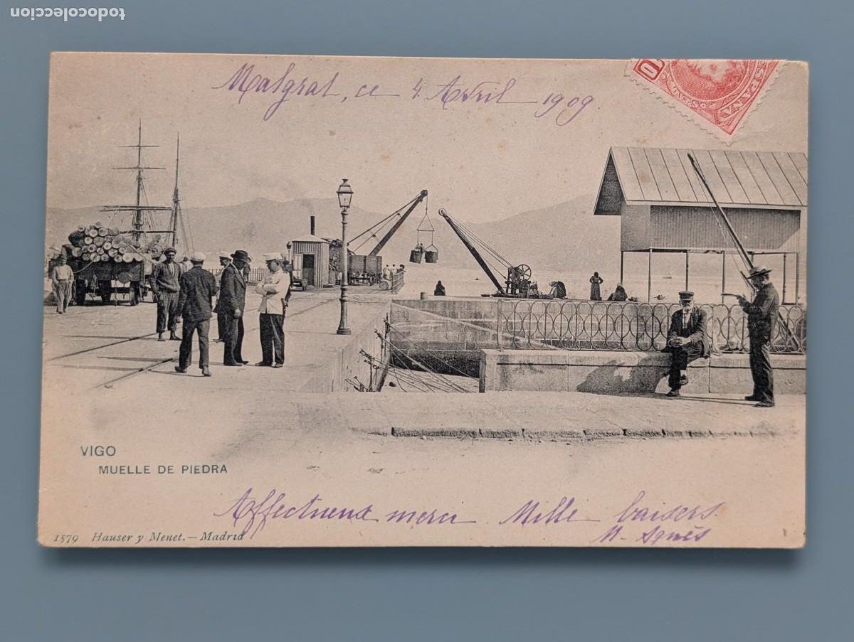 Postales: POSTAL VIGO N&ordm; 1579 MUELLE DE PIEDRA PONTEVEDRA GALICIA EDI HAUSER Y MENET PUERTO ANIMADA