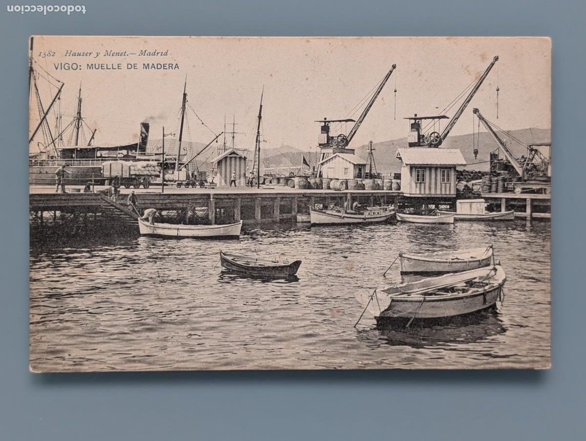 Postales: POSTAL VIGO N&ordm; 1582 MUELLE DE MADERA PONTEVEDRA GALICIA EDI HAUSER Y MENET PUERTO ANIMADA