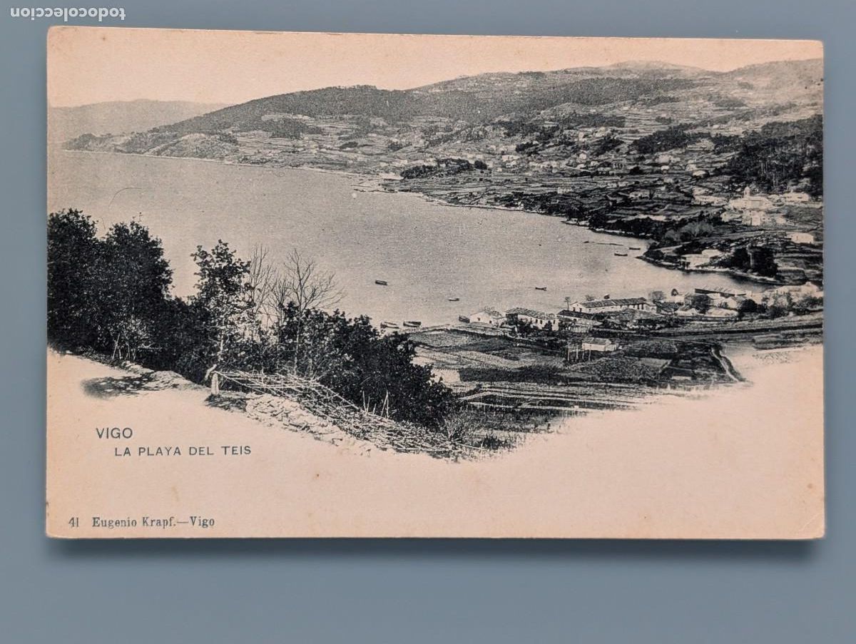 Postales: DIFICIL POSTAL VIGO N&ordm; 41 LA PLAYA DEL TEIS PONTEVEDRA GALICIA ED EUGENIO KRAPF PERFECTA CONSERV