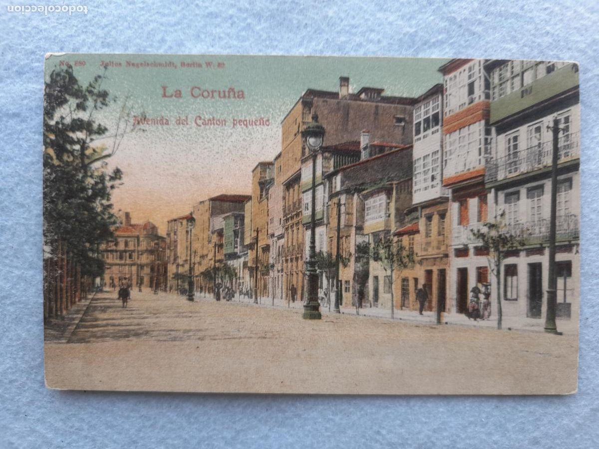 Postais: La Coru&ntilde;a. Avenida del Cant&oacute;n Peque&ntilde;o. Escrita.