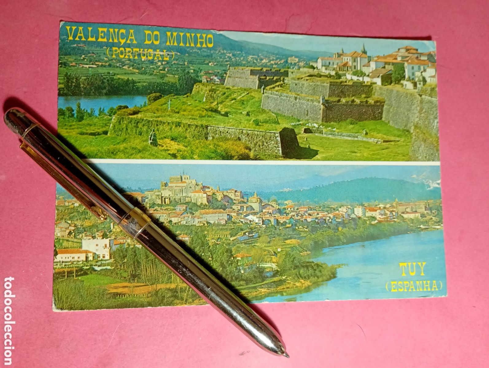 Postales: TUI TUY GALICIA ESPA&Ntilde;A - VALEN&Ccedil;A DO MINHO PORTUGAL 1/2 POSTAL CADA UNO - COLOR CIRCULADA EN1 980