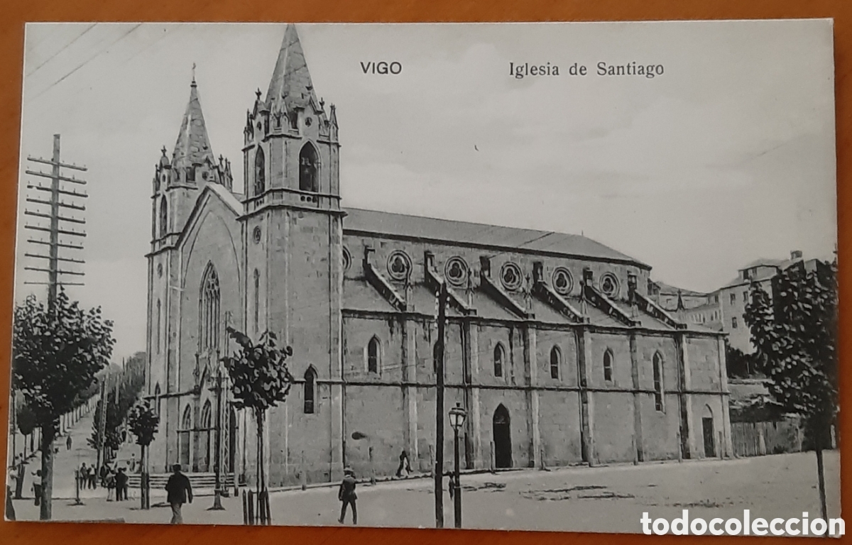 Cartes Postales: Postal Vigo Pontevedra. Iglesia de Santiago. Sin escribir. R10317