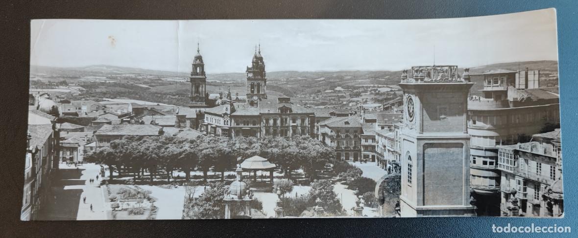 Postales: LUGO, VISTA PARCIAL, POSTAL PANORAMICA ANTIGUA, 23 X 9 CM APROX.