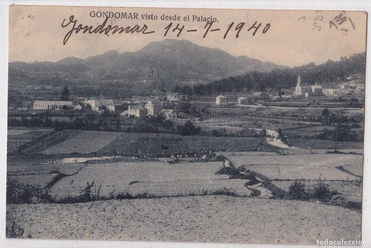 Postais: Gondomar Visto desde el Palacio. Circulada, sello desprendido.