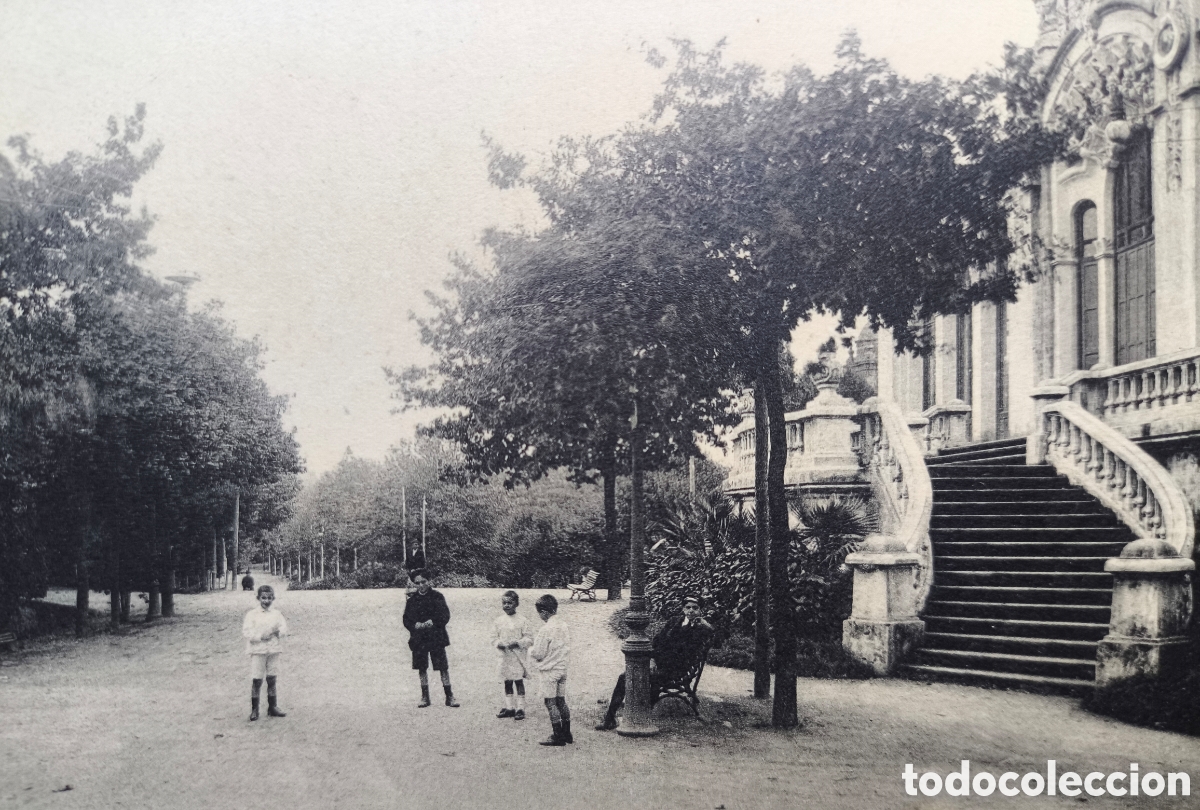 Postkarten: SANTIAGO ALAMEDA PARQUE PABELL&Oacute;N DE RECREO POSTAL ANIMADA FOTOTIPIA A CORU&Ntilde;A C. 1910