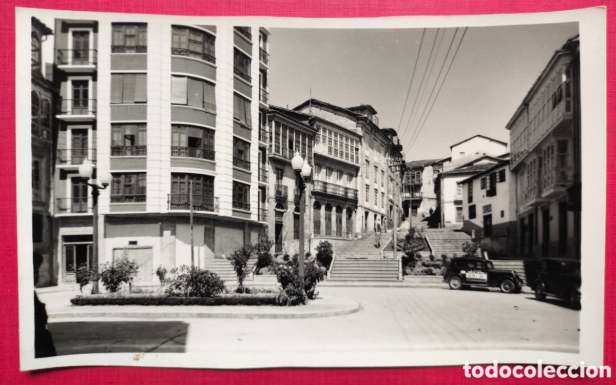 Postales: MONFORTE DE LEMOS PLAZA ESPA&Ntilde;A POSTAL FOTOGR&Aacute;FICA ANIMADA LUGO GALICIA 1960