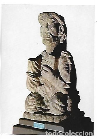 Postales: &rdquo; EL SALVADOR &rdquo;.- ESTATUA SEDENTE (SIGLO XII).- MUSEO PROVINCIAL.- LUGO