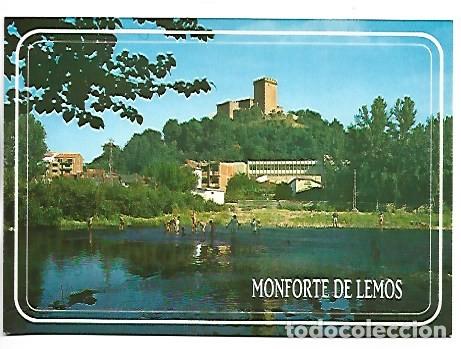 Postales: RIO CABE, COLEGIO DIVINA PASTORA Y MONTE DE SAN VICENTE.- MONFORTE DE LEMOS