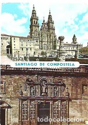 Postales: Espana y Santiago de Compostela, Catedral, Fachada del Obradoiro, Gondomar a Carcavelos 1972 (43)