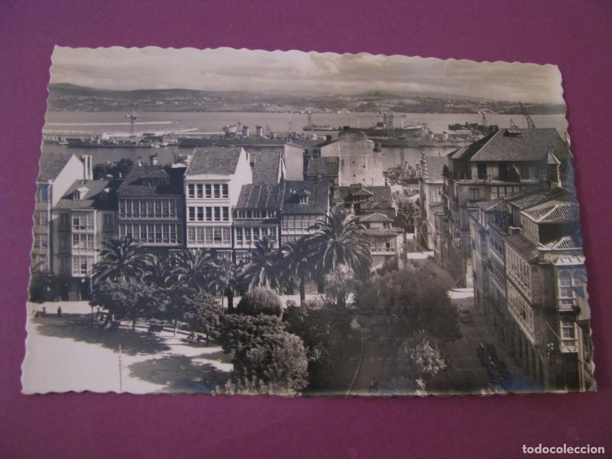 Postales: POSTAL FOTOGRAFICA DE EL FERROL DEL CAUDILLO. PLAZA DEL MARQUES DE AMBOAGE. AL FONDO, EL ARSENAL
