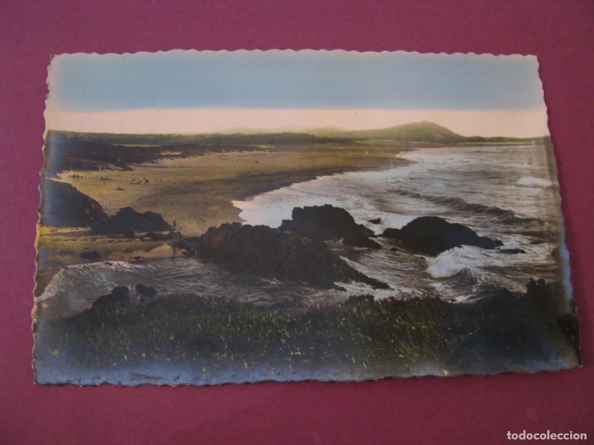 Postales: POSTAL FOTOGRAFICA COLOREADA DE EL FERROL DEL CAUDILLO. PLAYA DE VALDOVI&Ntilde;O. ARRIBAS