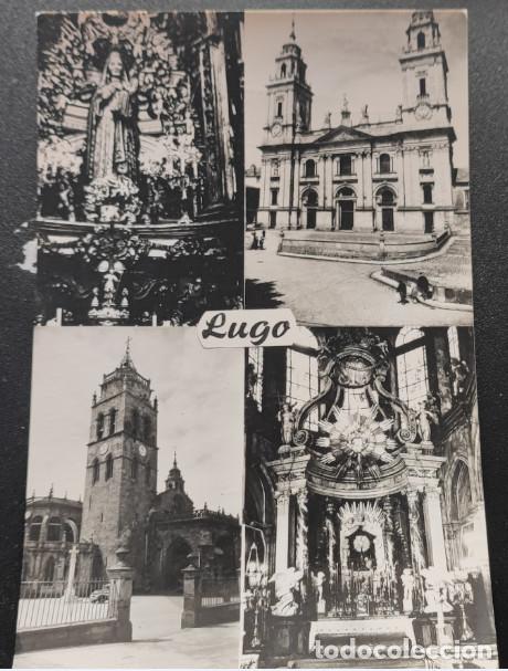 Postales: LUGO, NUESTRA SE&Ntilde;ORA DE LOS OJOS GRANDES, CATEDRAL, POSTAL ANTIGUA