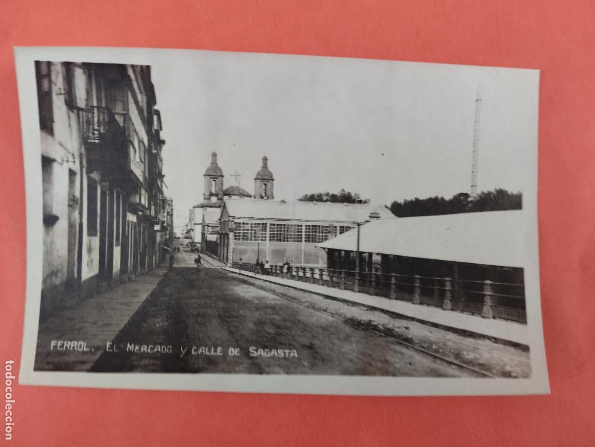Postales: PRUEBA DE LA POSTAL..EN PAPEL. EL MERCADO Y CALLE DE SAGASTA...