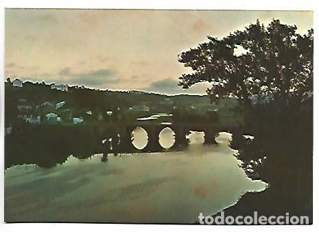 Postales: PUENTE ROMANO SOBRE EL RIO MI&Ntilde;O, ATARDECER.- LUGO