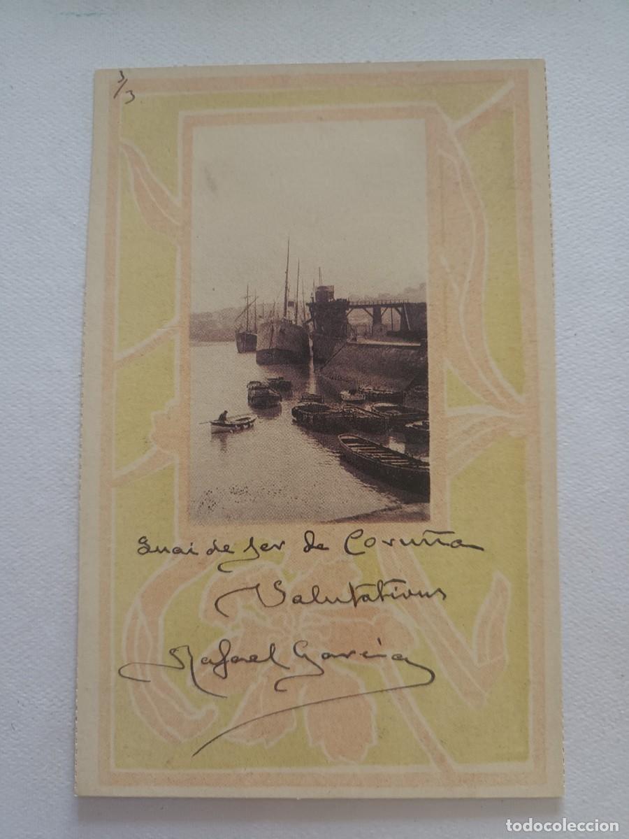 Postales: LA CORU&Ntilde;A. MUELLE (ESCRITO EN FRANCES) - REPRODUCCION DIARIO DE PONTEVEDRA Y FUNDACION CAIXA GALICIA