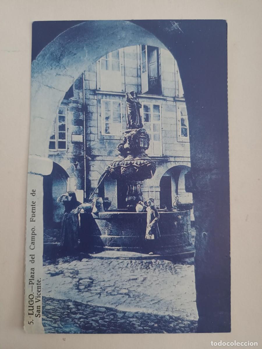 Postales: LUGO. PLAZA DEL CAMPO. FUENTE DE SAN VICENTE - REPRODUCCION DIARIO DE PONTEVEDRA Y FUNDACION CAIXA G
