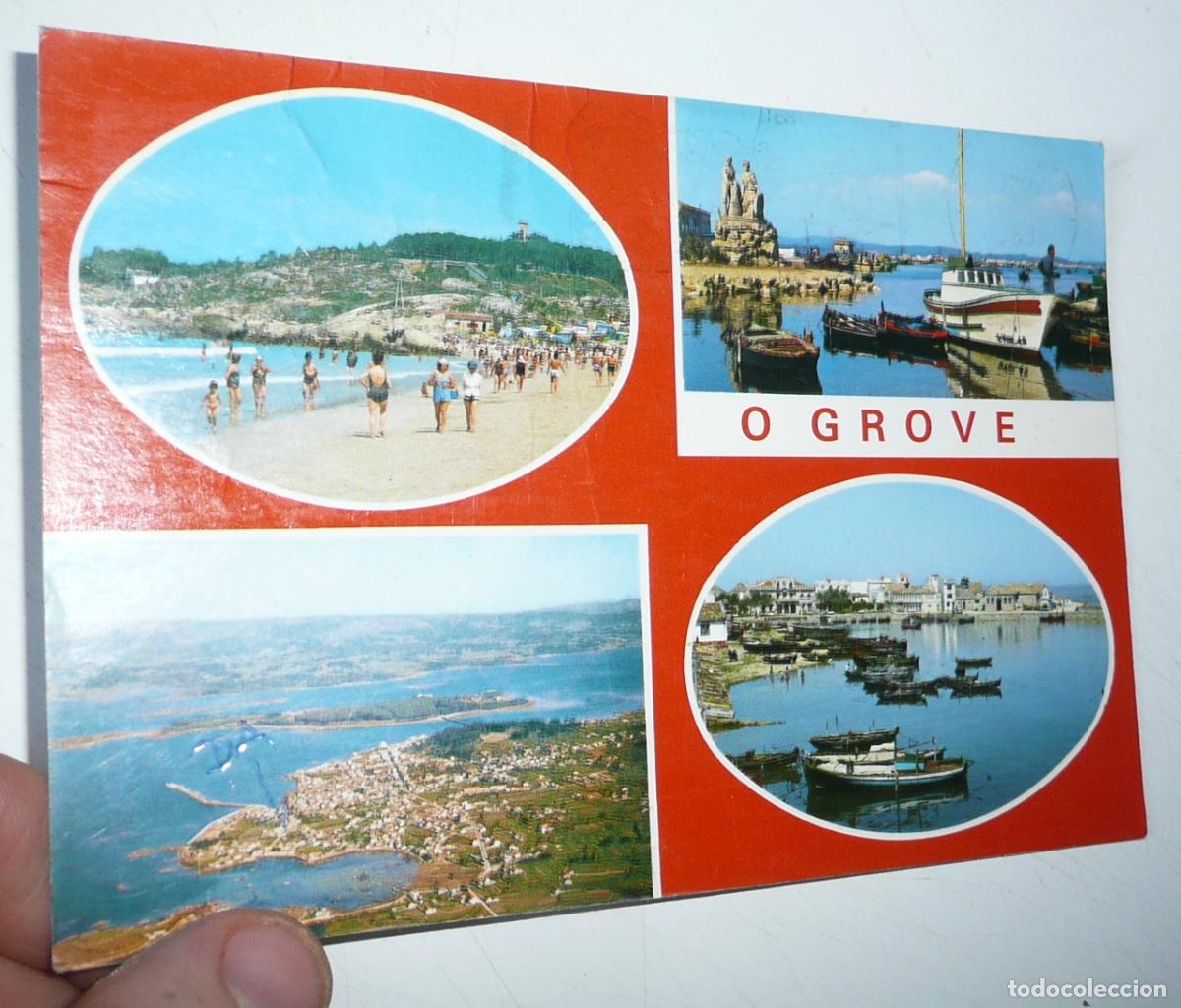Postales: Postal O Grove Pontevedra N&ordm; 5 4 im&aacute;genes. Circulada en 1988.