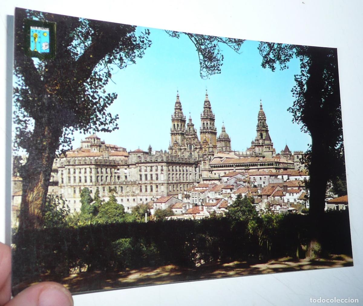 Postales: Postal Santiago de Compostela N&ordm; 49 Vista general desde el Mirador de la Herradura. Escudo de Oro.