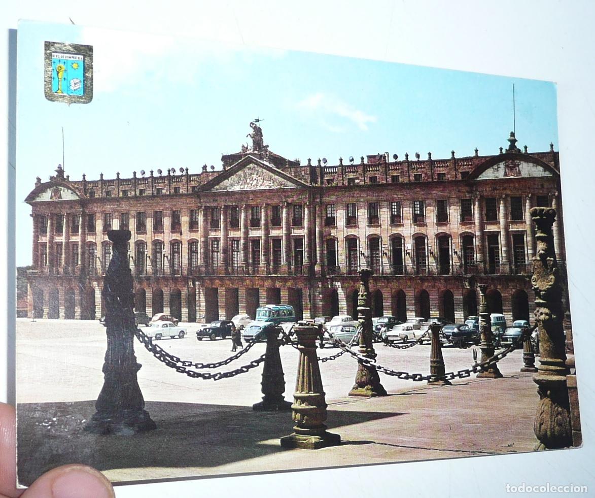 Postales: Postal Santiago de Compostela Palacio de Rajoy, Ayuntamiento. Escudo de Oro. Circulada.