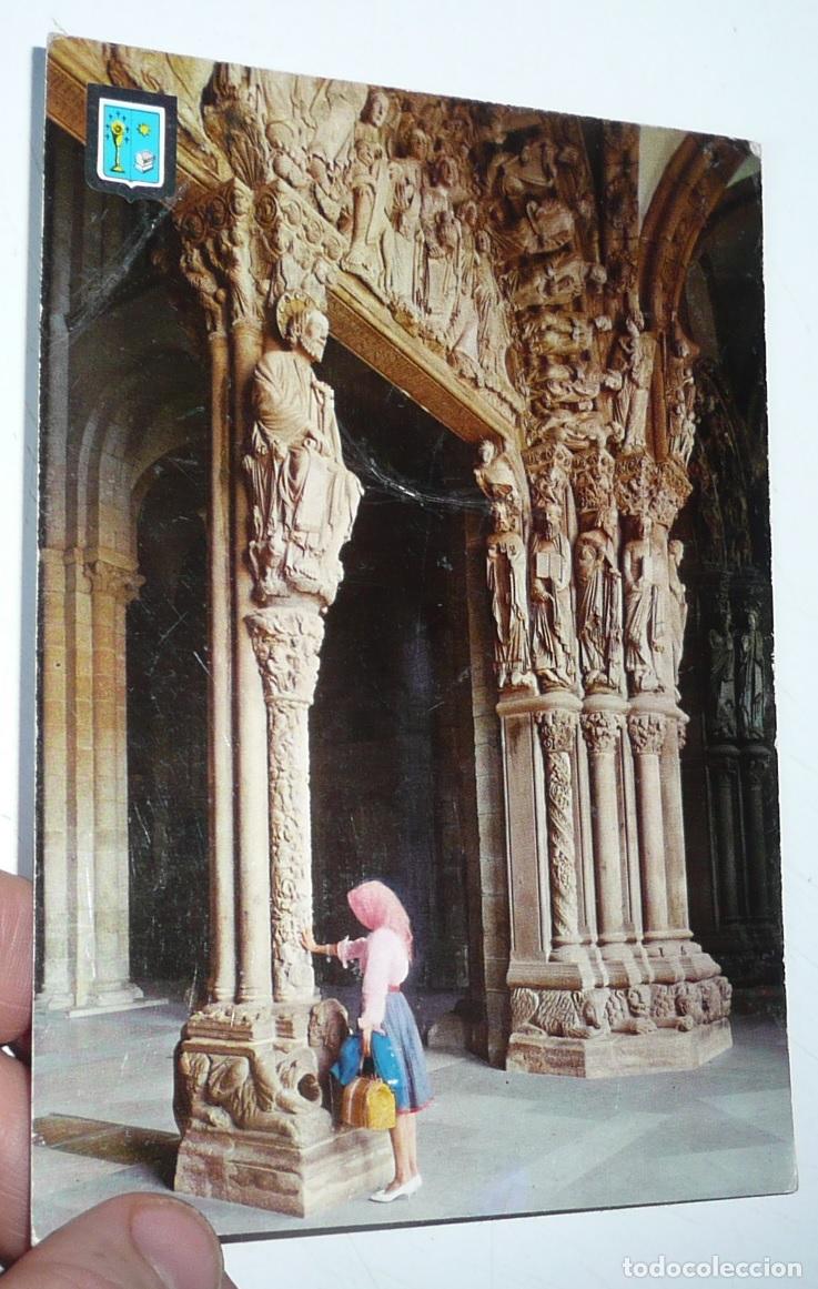 Postales: Postal Santiago de Compostela N&ordm; 4 P&oacute;rtico de la Gloria. Escudo de Oro. Circulada.