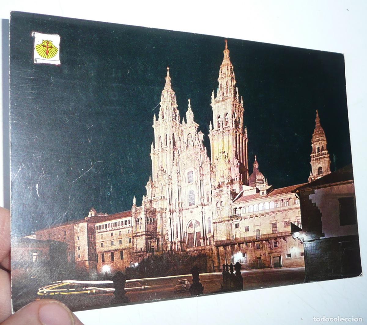 Postales: Postal Santiago de Compostela N&ordm; 13032 Catedral, Fachada del Obradoiro, nocturna. Circulada.