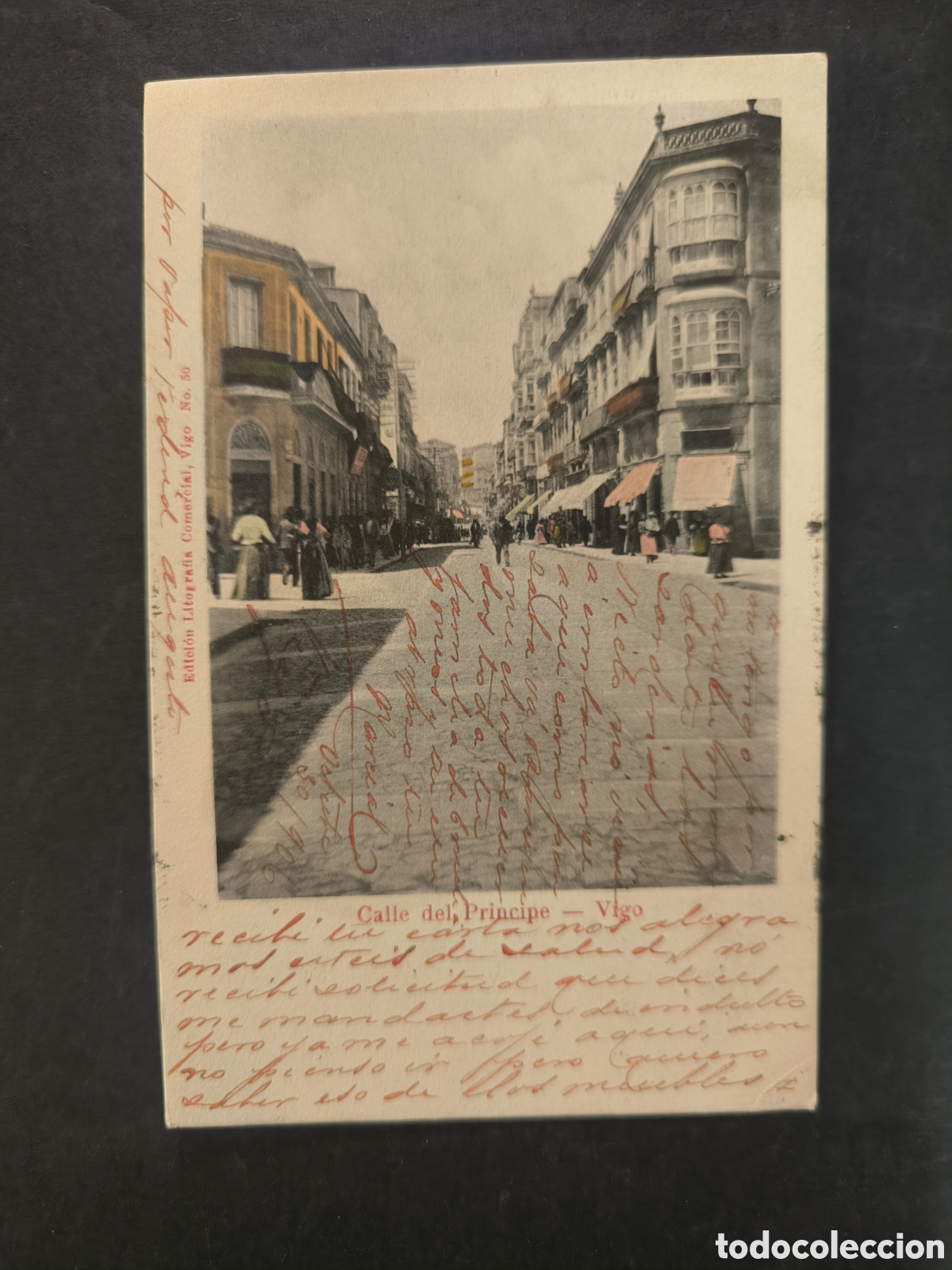 Postales: Postal antigua, calle del Pr&iacute;ncipe, Vigo. Circulada en 1906. Galicia.