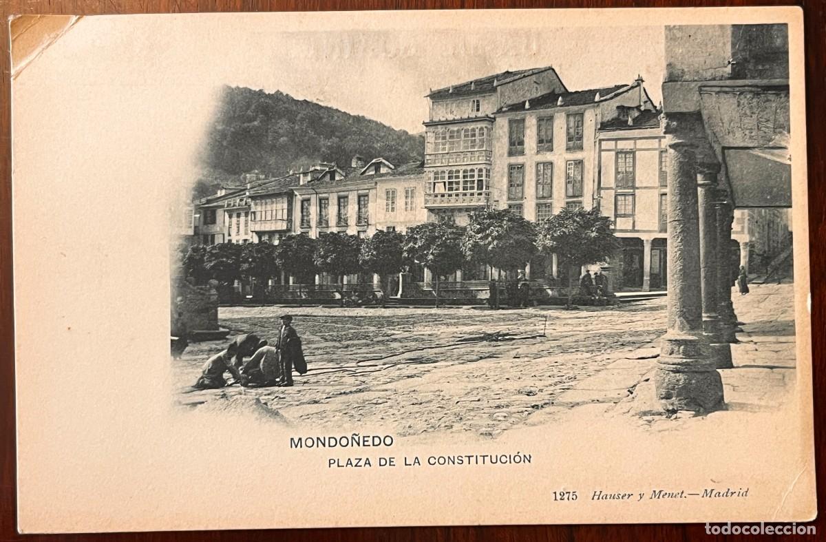 Postales: MONDO&Ntilde;EDO, LUGO, PLAZA DE LA CONSTITUCION, HAUSER Y MENET 1275, SIN CIRCULAR Y SIN DIVIDIR, CON PUBL