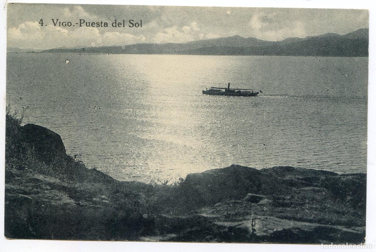 Postales: Vigo. 4. Puesta del sol. Grafos Madrid