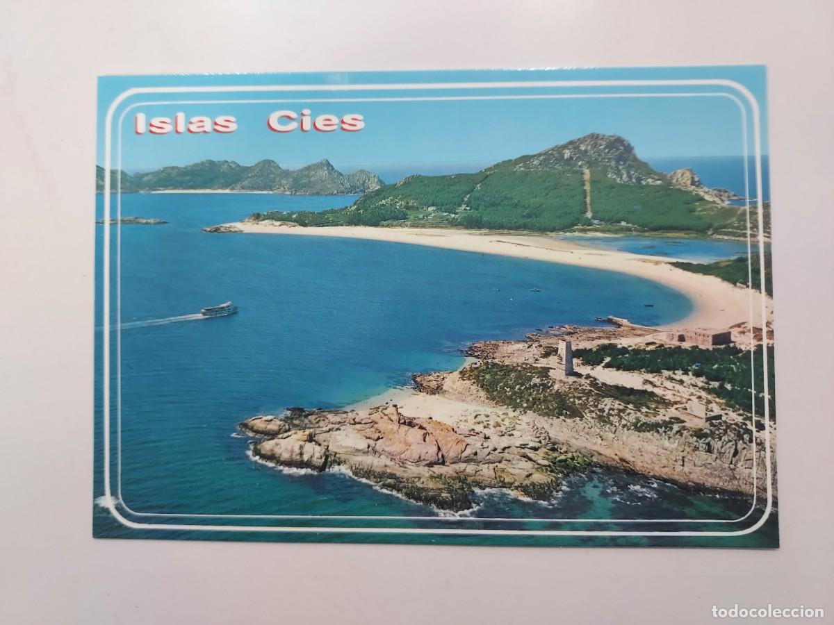 Postcards: POSTAL VIGO - ISLAS CIES VISTA AEREA RIA DE VIGO. 1989. S/C. PONTEVEDRA