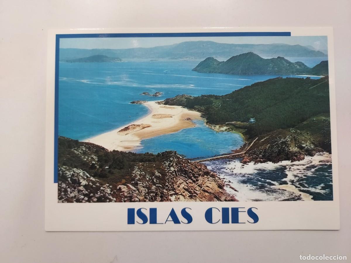Postcards: POSTAL VIGO - ISLAS CIES VISTA AEREA RIA DE VIGO. 1974. S/C. PONTEVEDRA