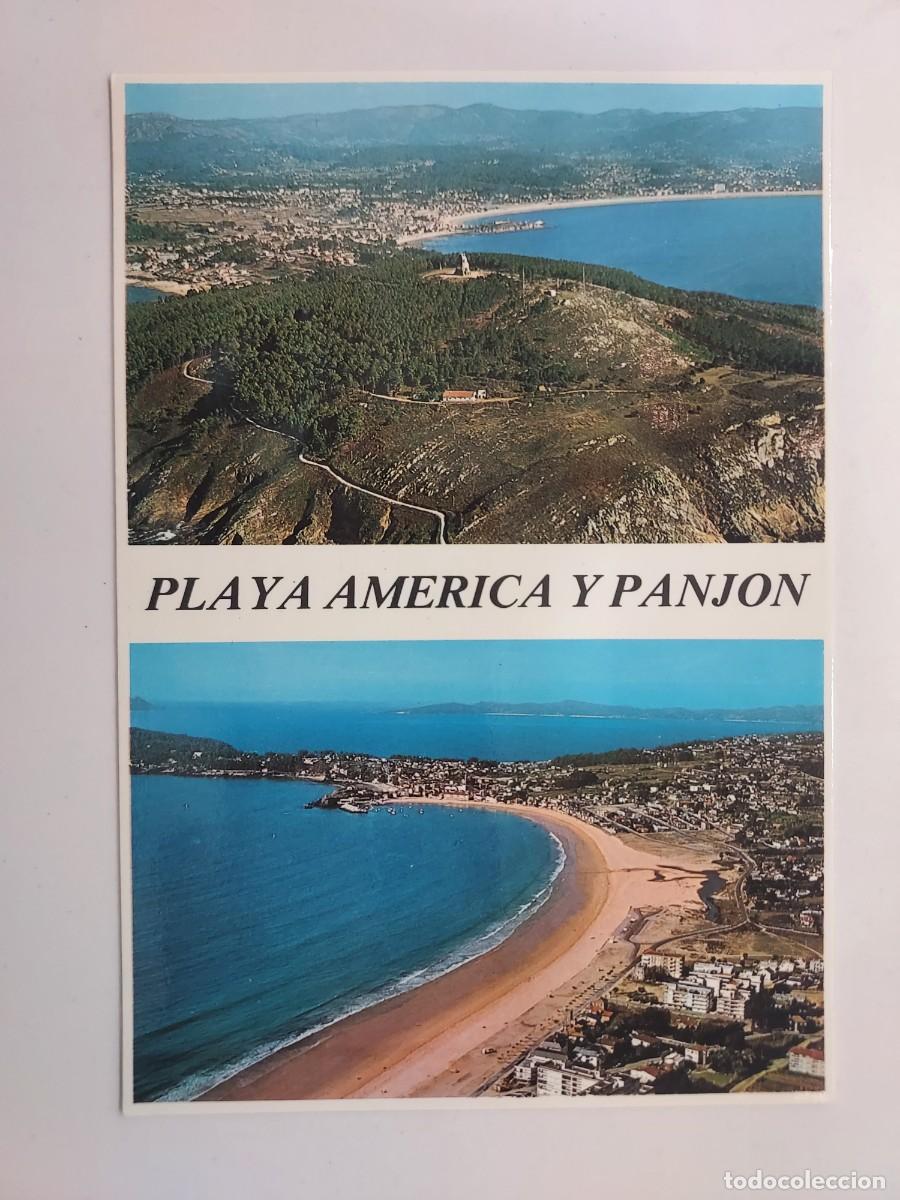 Postales: POSTAL (VIGO) VISTAS AEREAS MONTEFERRO, PLAYA AMERICA Y PANJON. 1981. S/C. PONTEVEDRA