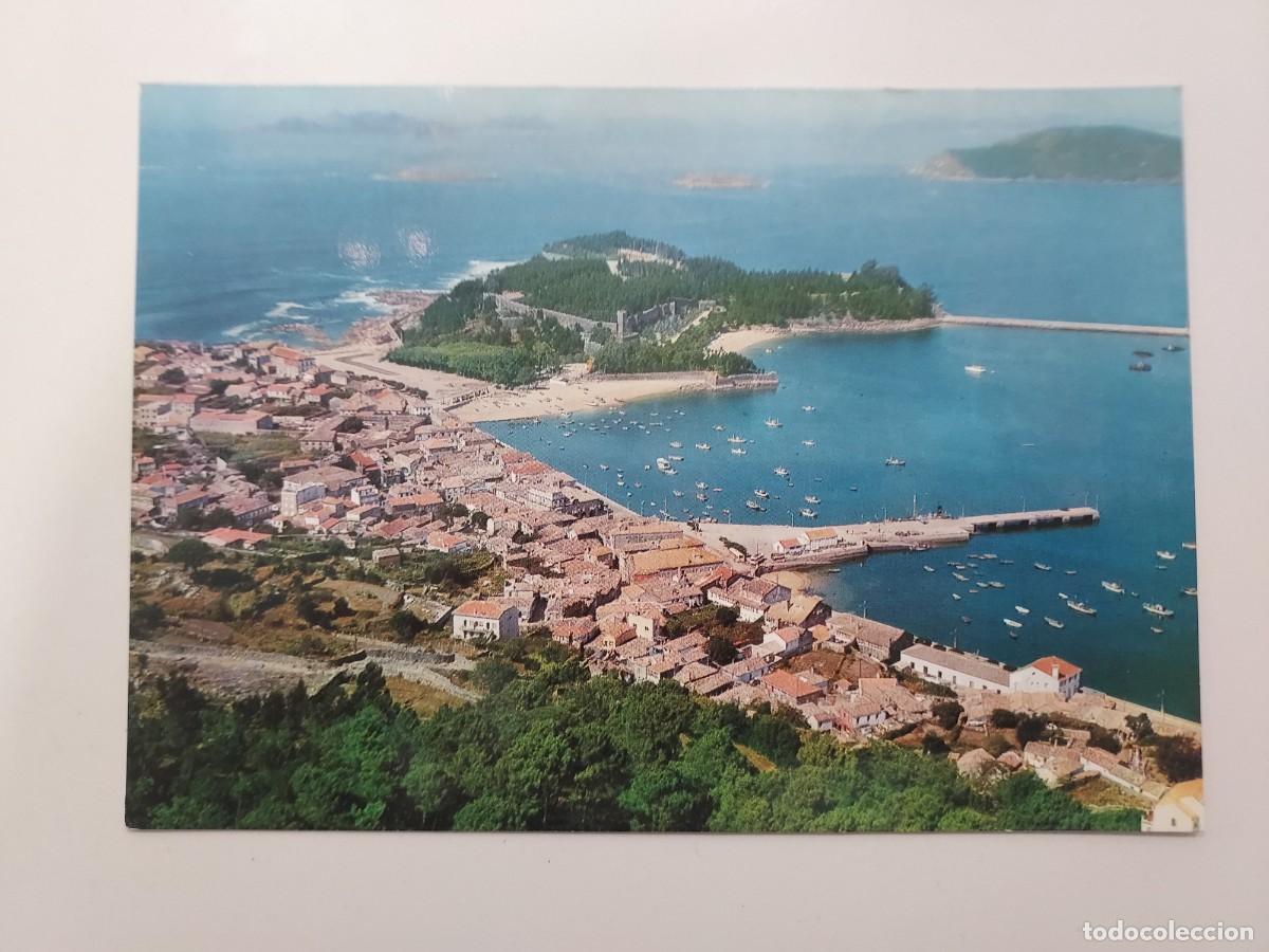 Postales: POSTAL BAYONA LA REAL VISTA AEREA PARCIAL Y CASTILLO DE MONTERREAL. 1968. S/C. PONTEVEDRA
