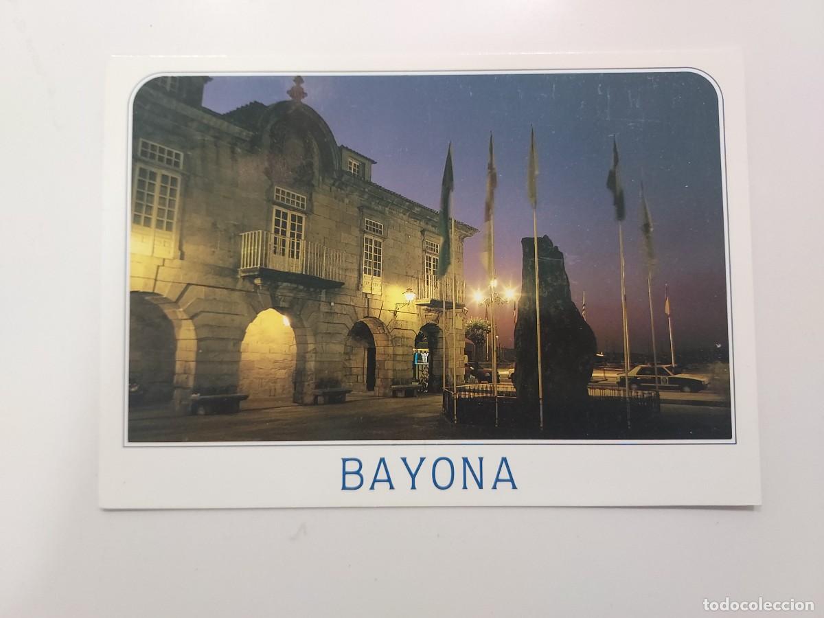 Postales: POSTAL BAYONA LA REAL VISTA NOCTURNA. 1992. CIRCULADA. PONTEVEDRA