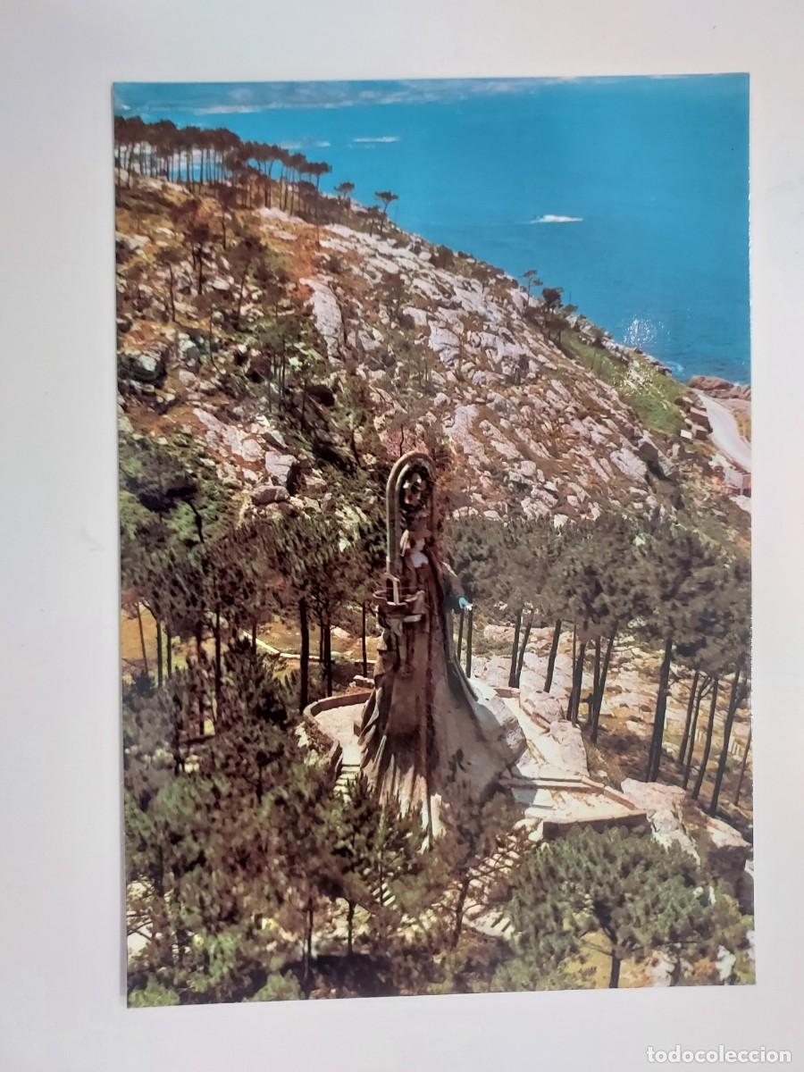 Postales: POSTAL BAYONA LA REAL LA VIRGEN DE LA ROCA VISTA AEREA. 1973. S/C. PONTEVEDRA. RELIGIOSA