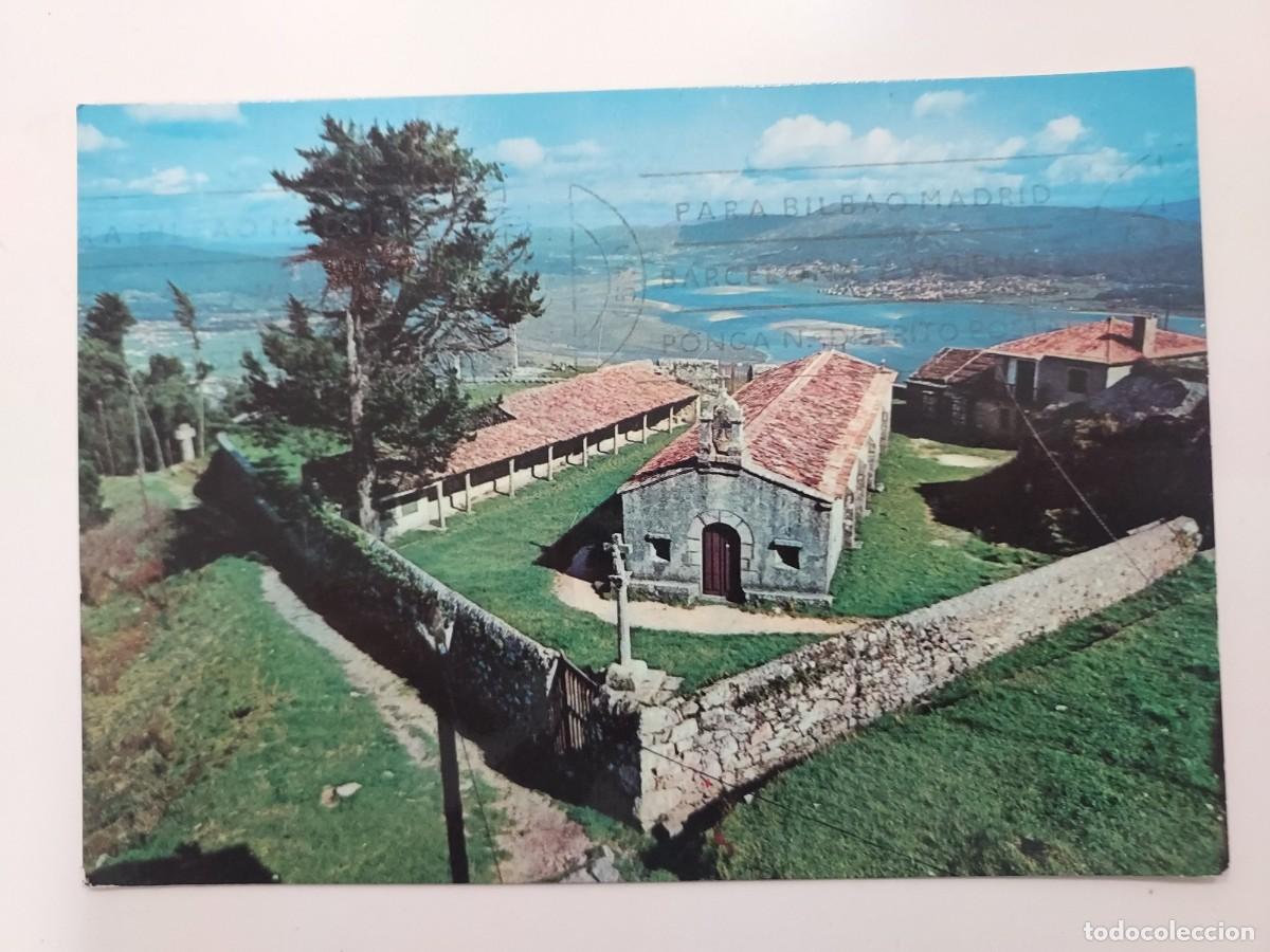 Postales: POSTAL LA GUARDIA CAPILLA DE SANTA TECLA Y RIO MI&Ntilde;O. 1970. CIRCULADA. PONTEVEDRA