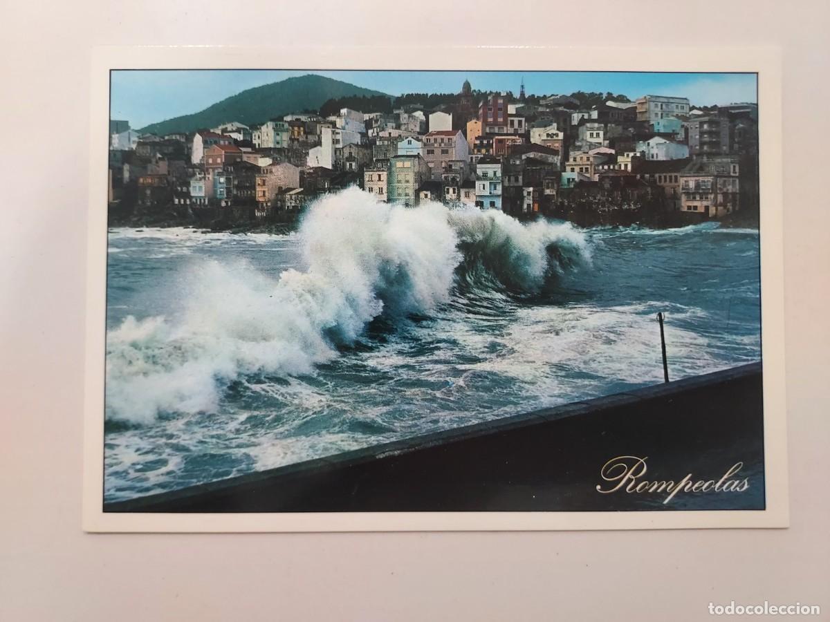 Postales: POSTAL LA GUARDIA ROMPEOLAS EN LA COSTA. 1976. S/C. PONTEVEDRA