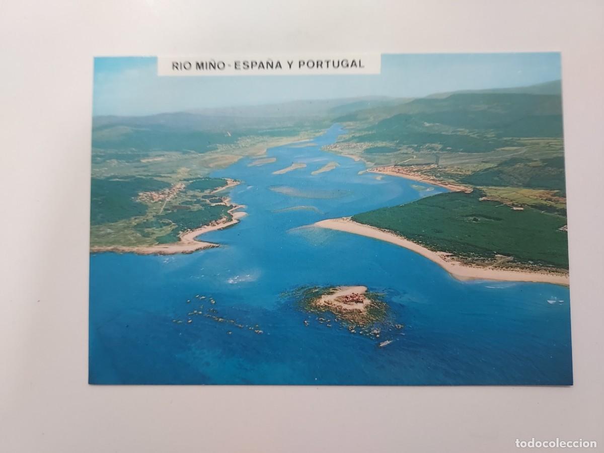 Postales: POSTAL LA GUARDIA VIA AEREA DESEMBOCADURA RIO MI&Ntilde;O. S/C. PONTEVEDRA