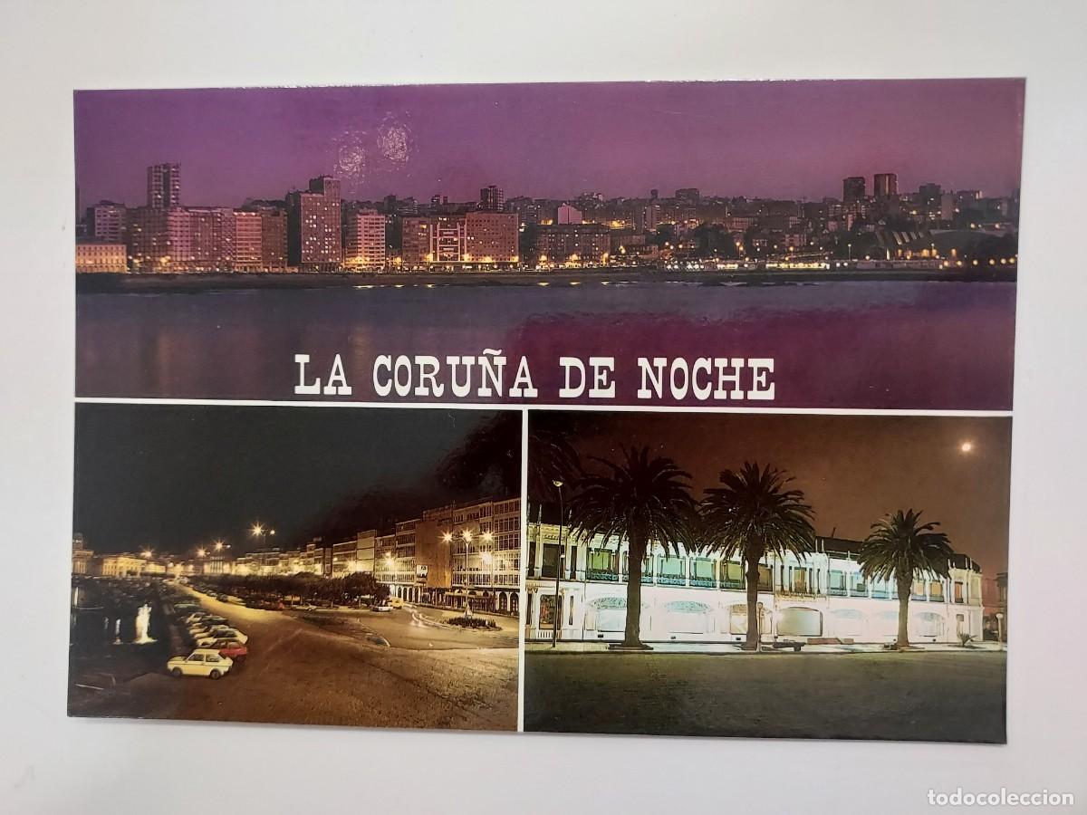 Postales: POSTAL LA CORU&Ntilde;A DE NOCHE. S/C