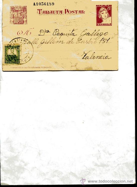 Postkarten: TARJETA POSTAL REPUBLICA ESPA&Ntilde;OLA, GUERRA CIVIL, escrita y circulada 13-10-1937,LORIGILLA