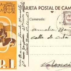 Postales: TARJETA POSTAL DE CAMPAÑA. REPÚBLICA ESPAÑOLA. SOCORRO ROJO INTERNACIONAL. 29 DE MAYO DE 1938.